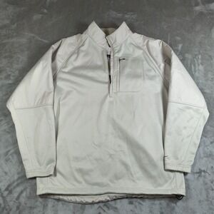 Vintage Nike Golf Jacket Mens Large Ivory Therma Fit Quarter Zip Pullover